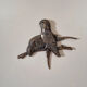 Set of two wall decorations exotic birds vintage brass