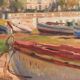 Post impressionist landscape with boats, Ramón Mas i Mas