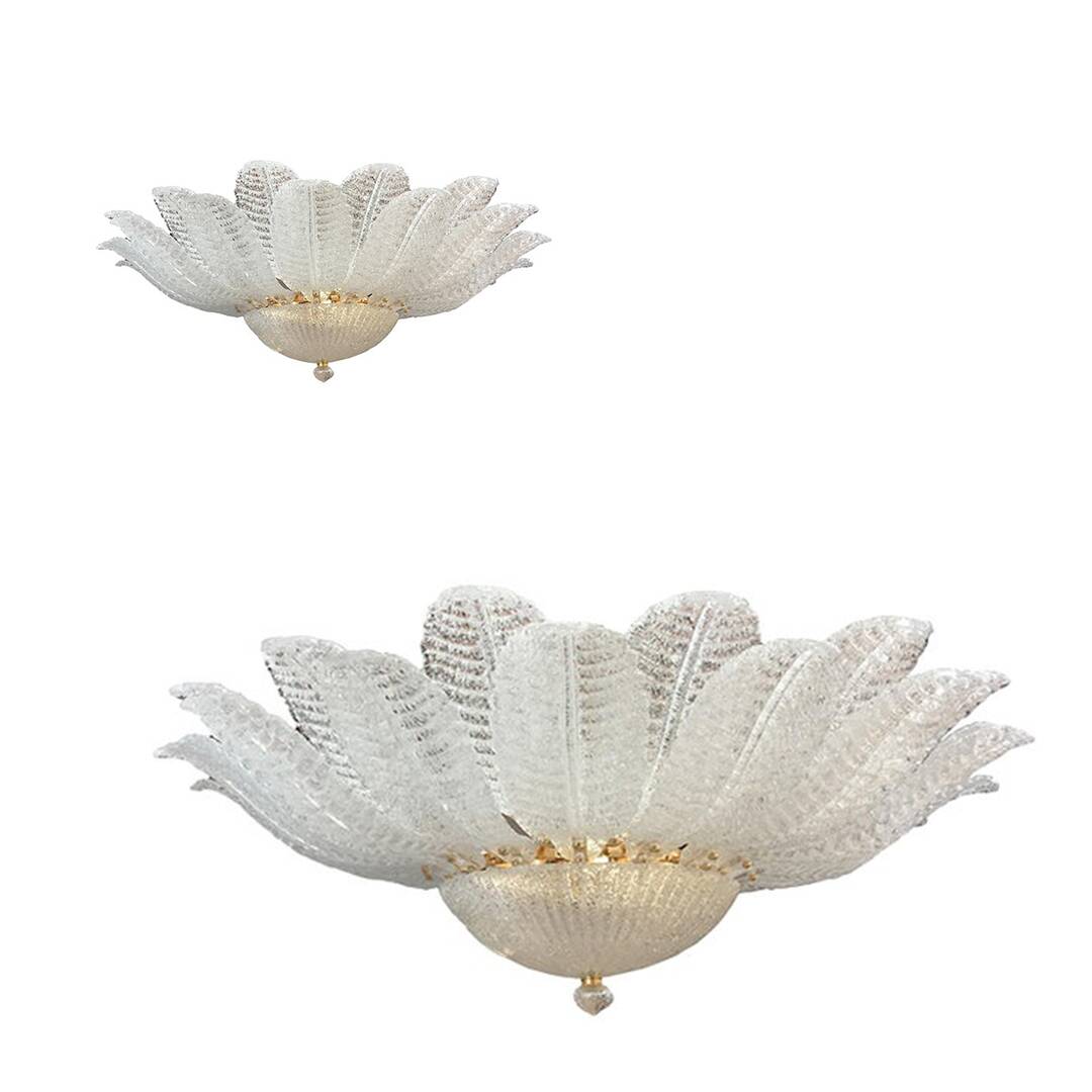 Murano glass sputnik chandelier flush mount, mazzega style, lot of 2 or a pair of chandeliers