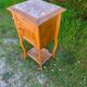 Louis XV style bedside table in wood veneer and marble