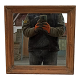 Square mirror in wood