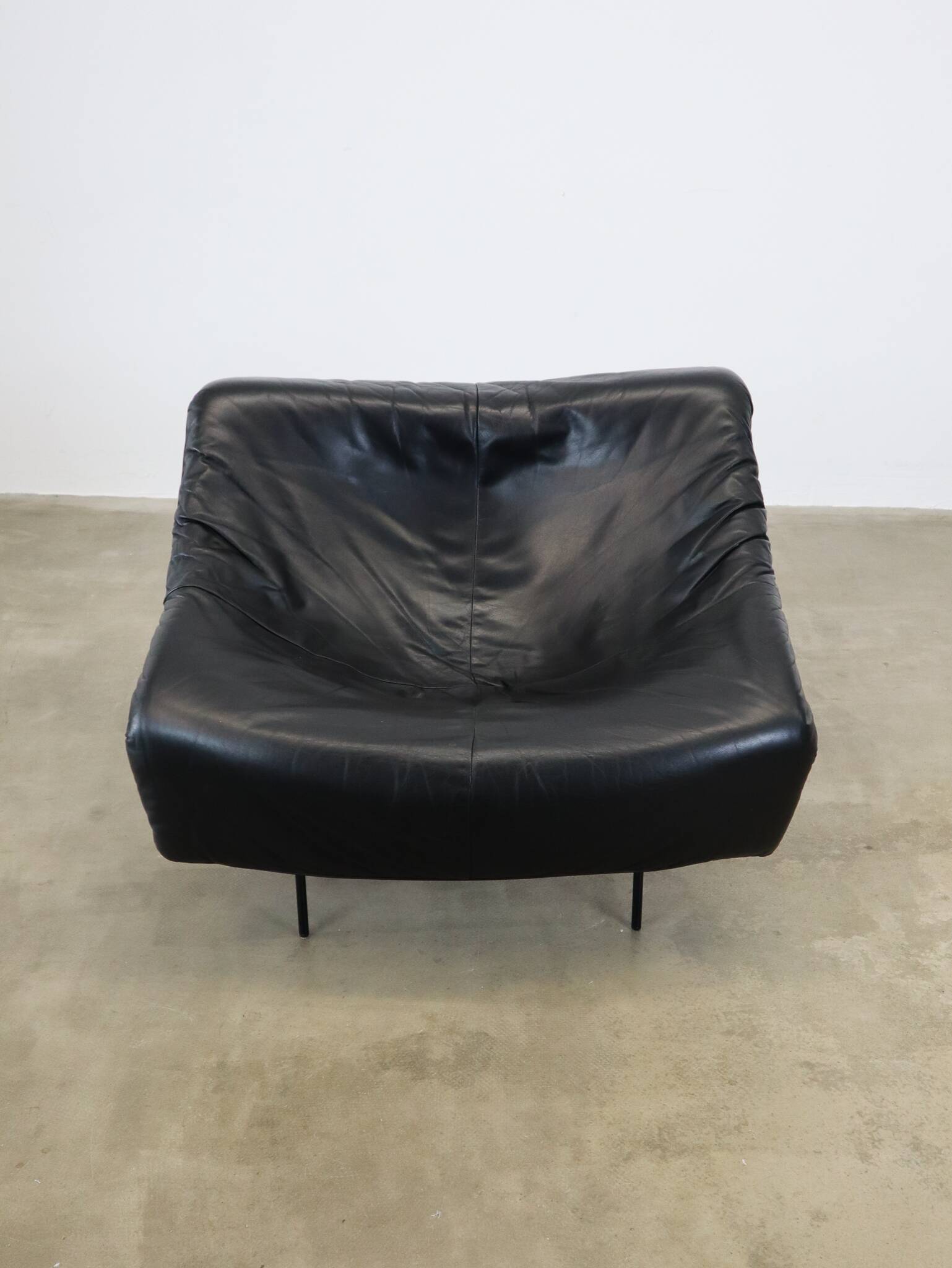 Fauteuil Butterfly vintage en cuir noir par Gerard van den Berg pour Montis