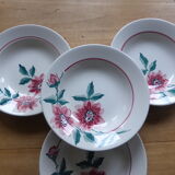 Set of 4 soup plates from the Sarreguemines factory, Monceau model 200214
