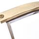 Table à manger ronde en laiton et acier par Romeo Rega avec plateau en verre