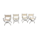 Maison Jansen Set of 4 armchairs Emperor Savonarola White leather and chromed metal