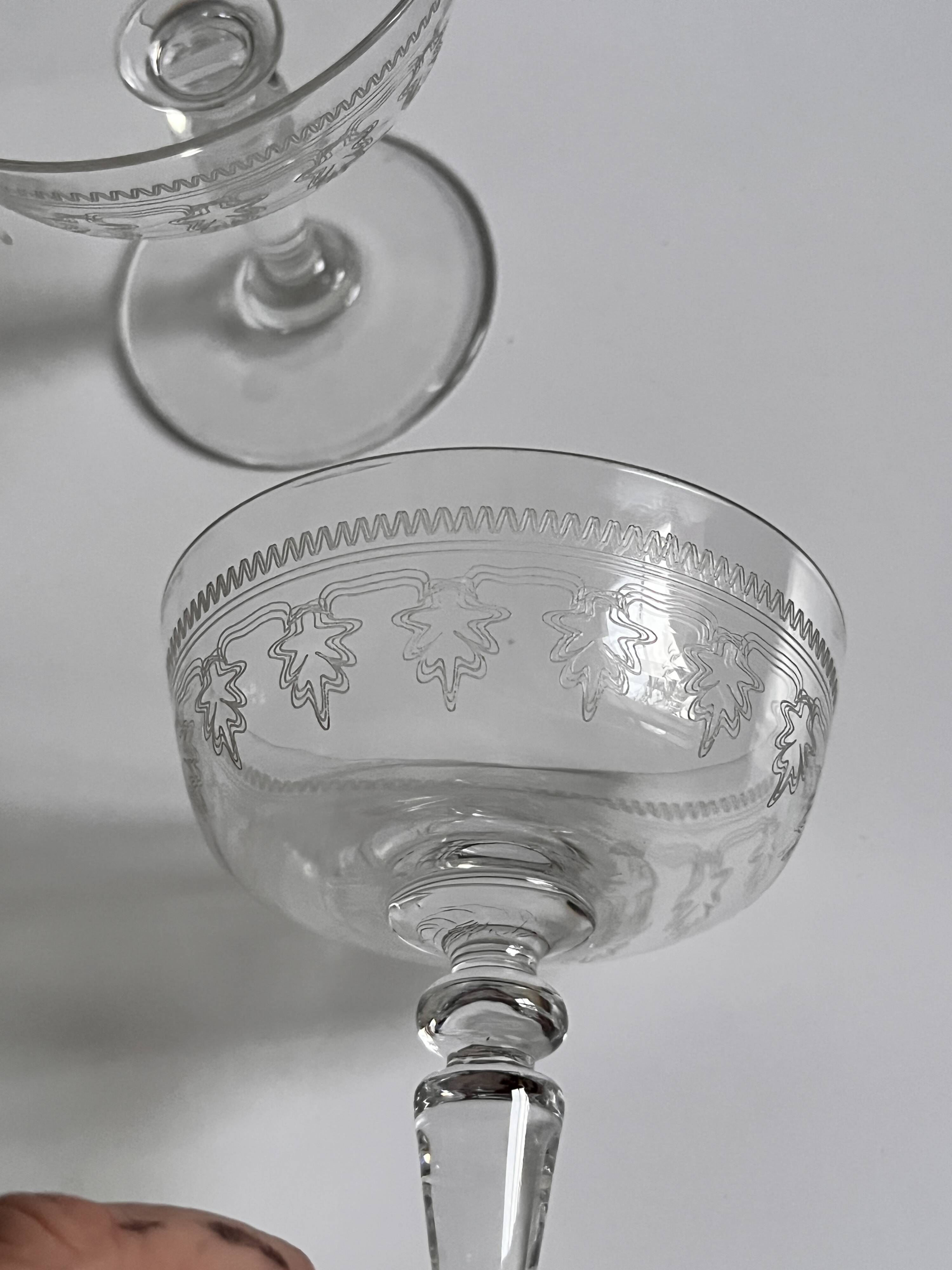 Crystal champagne coupes 1930