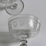 Crystal champagne coupes 1930