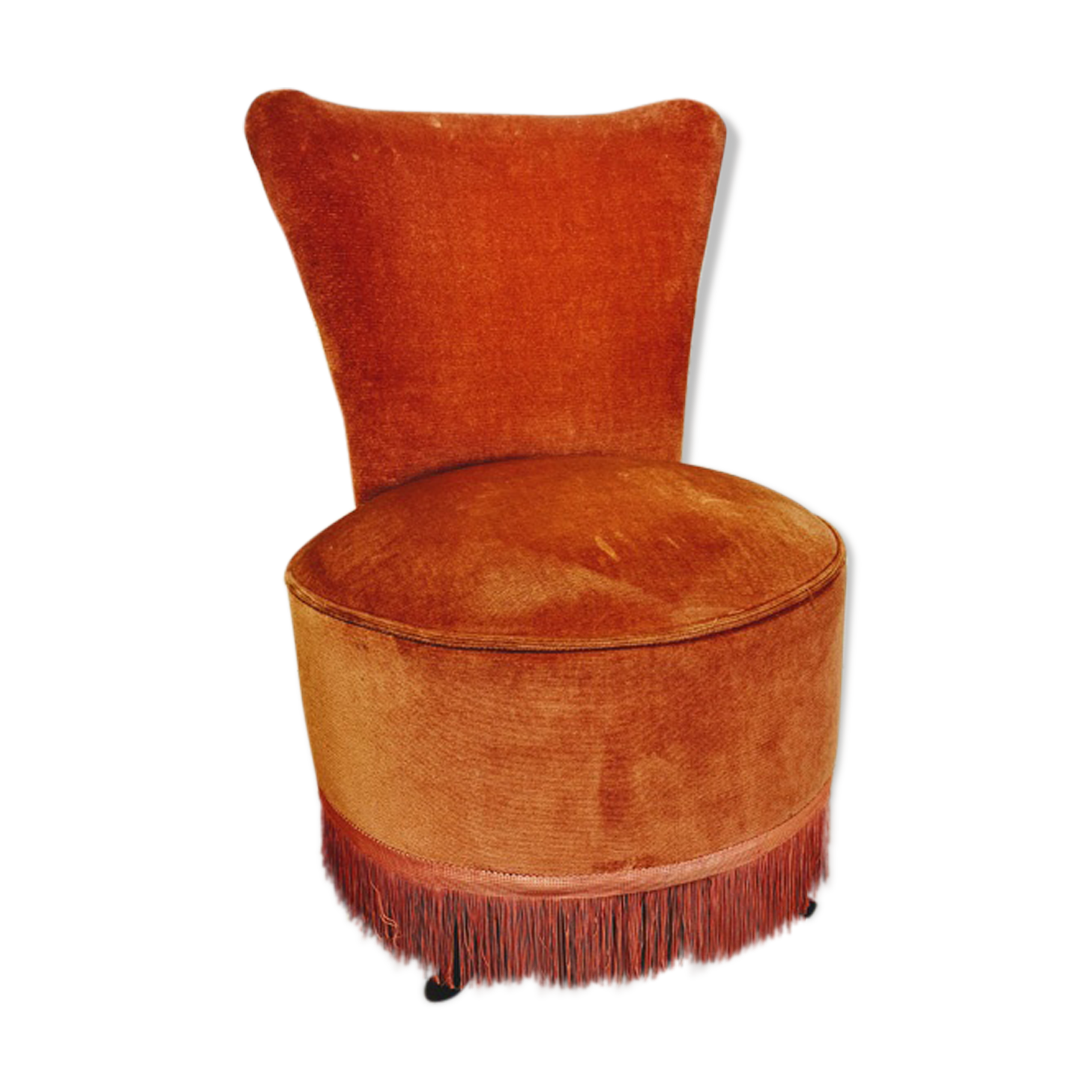 Pink fringed velvet heater