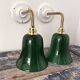 Paire d’appliques murales en opaline verte