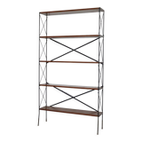 Vintage self-supporting teak and metal shelf 1960