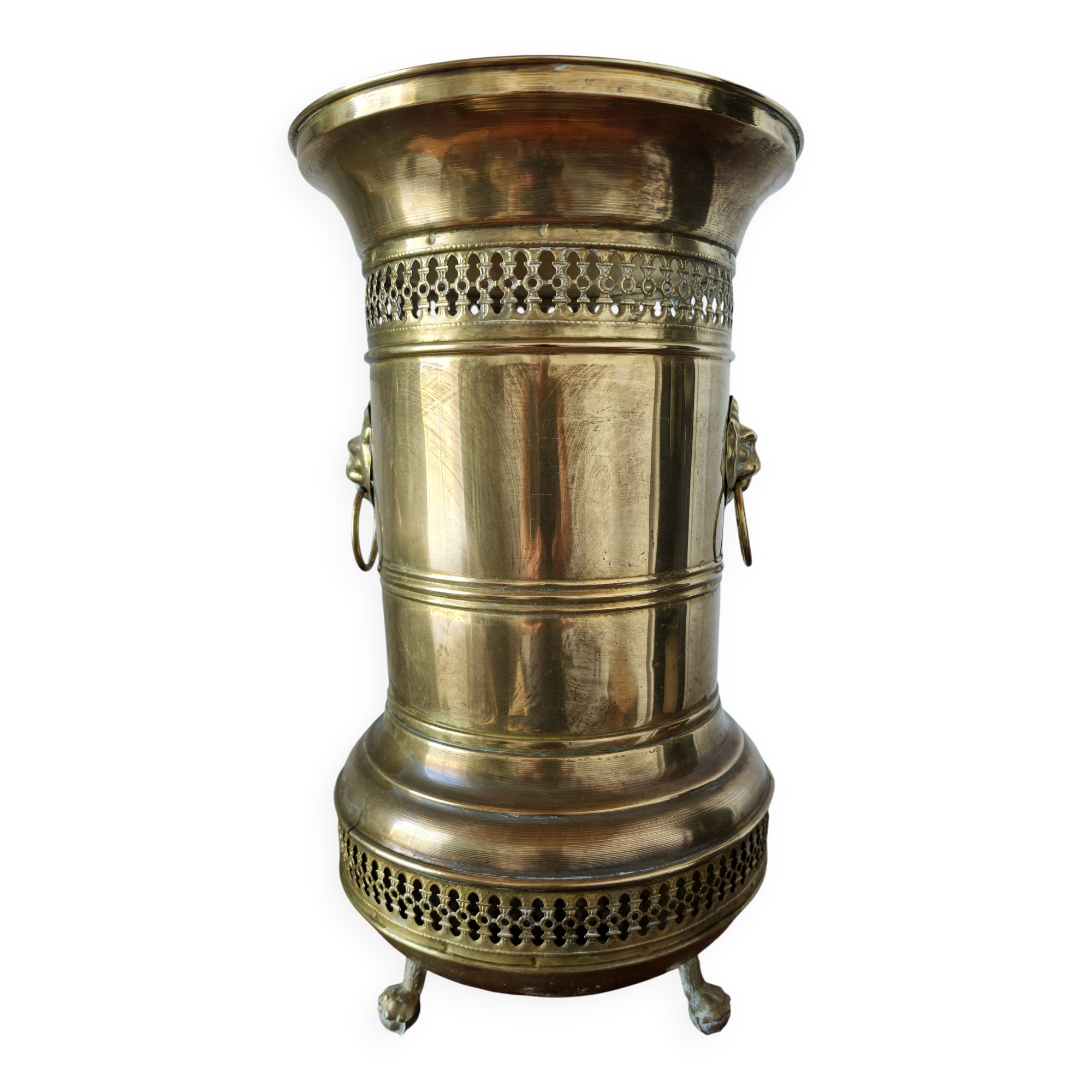 Vintage brass umbrella stand