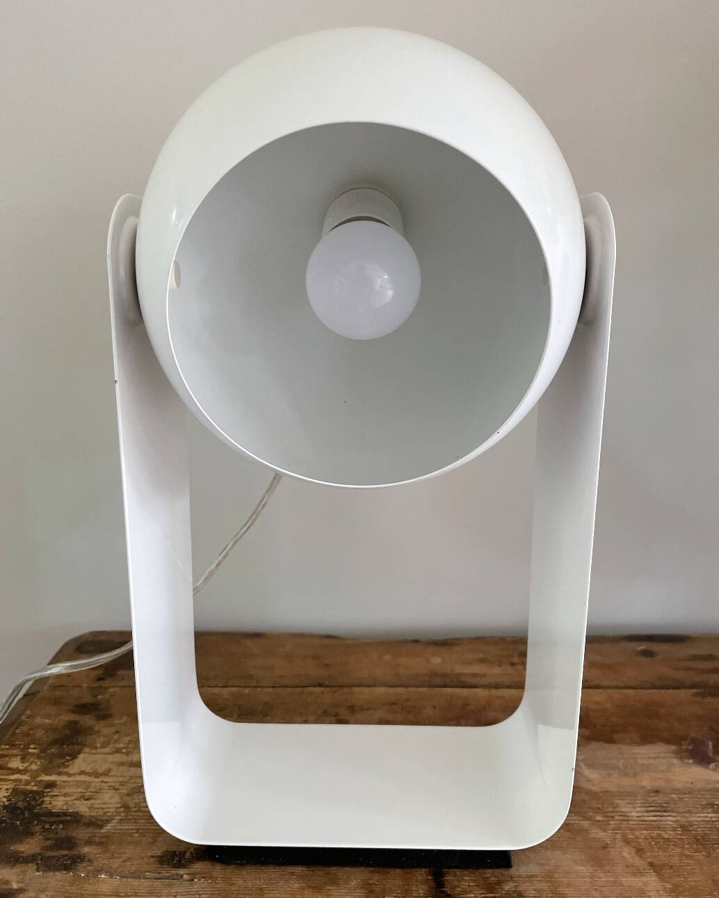 Vintage Table Lamp White Space Age Look Massive 90's design