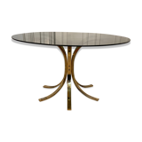 Brass coffee table and smoked glass, 1970s