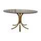 Table basse laiton et verre fumé, 1970s