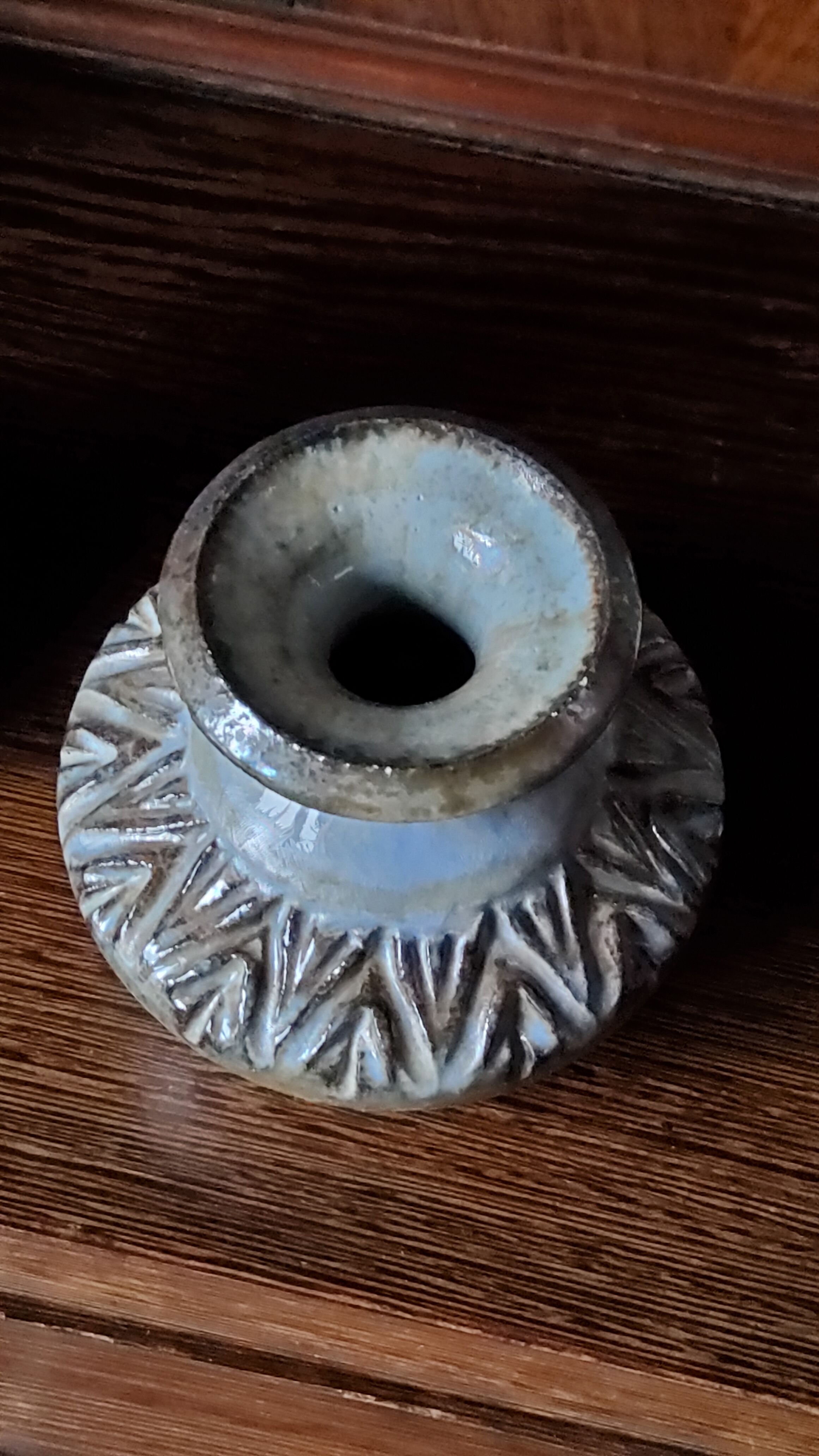 Trio of stoneware vases from the 70s signed and stamped