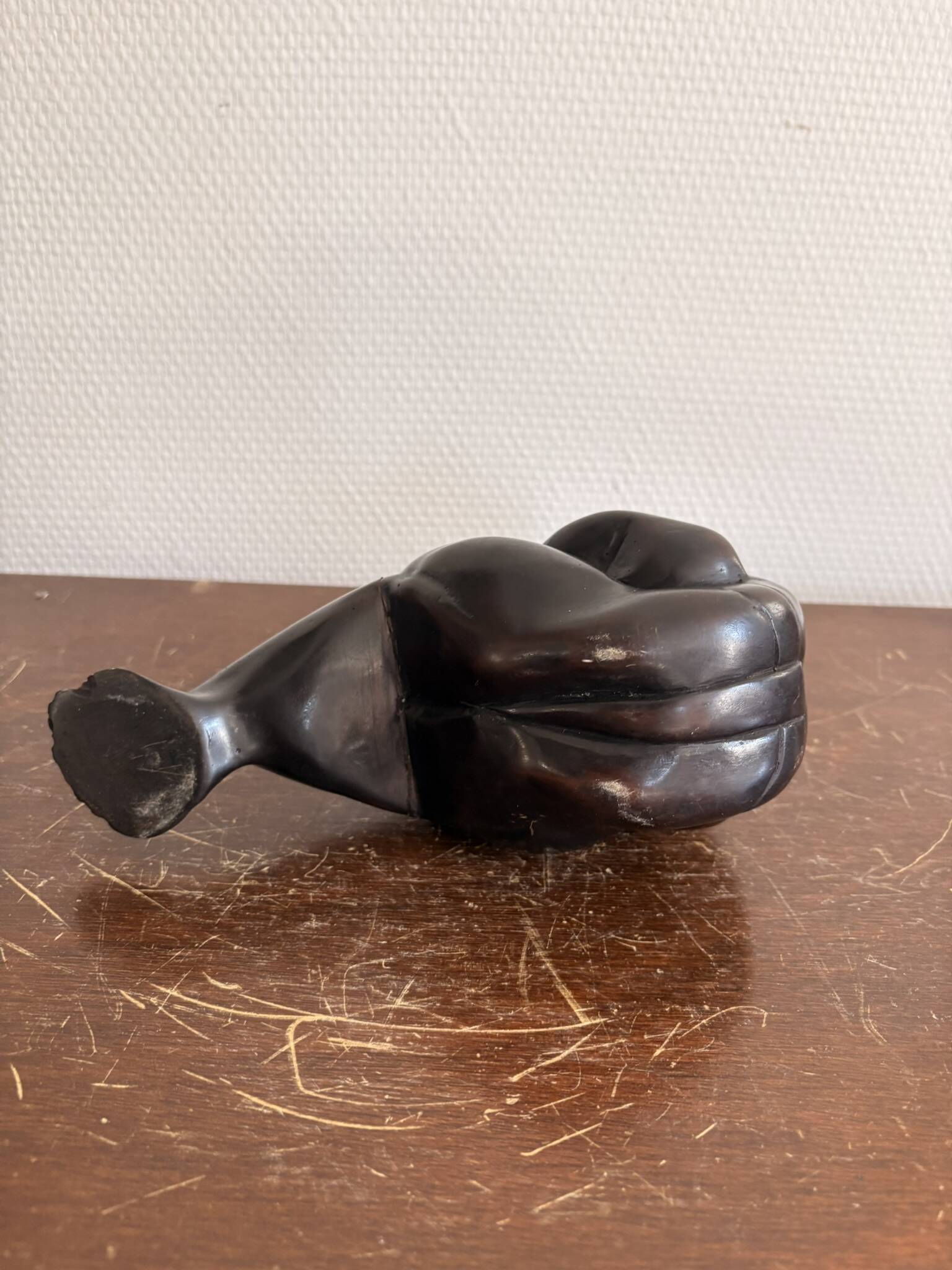 Ancient Atlas Statue Bandung Indonesia Art Deco Dense Ironwood Java