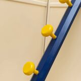 Vintage 1980s pencil-shaped wardrobe - Pierre Sala style - postmodern Memphis design - blue and yellow - 1980s