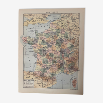Carte ancienne de France politique et administrative de 1897