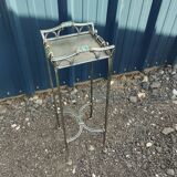 Vintage metal and glass side table