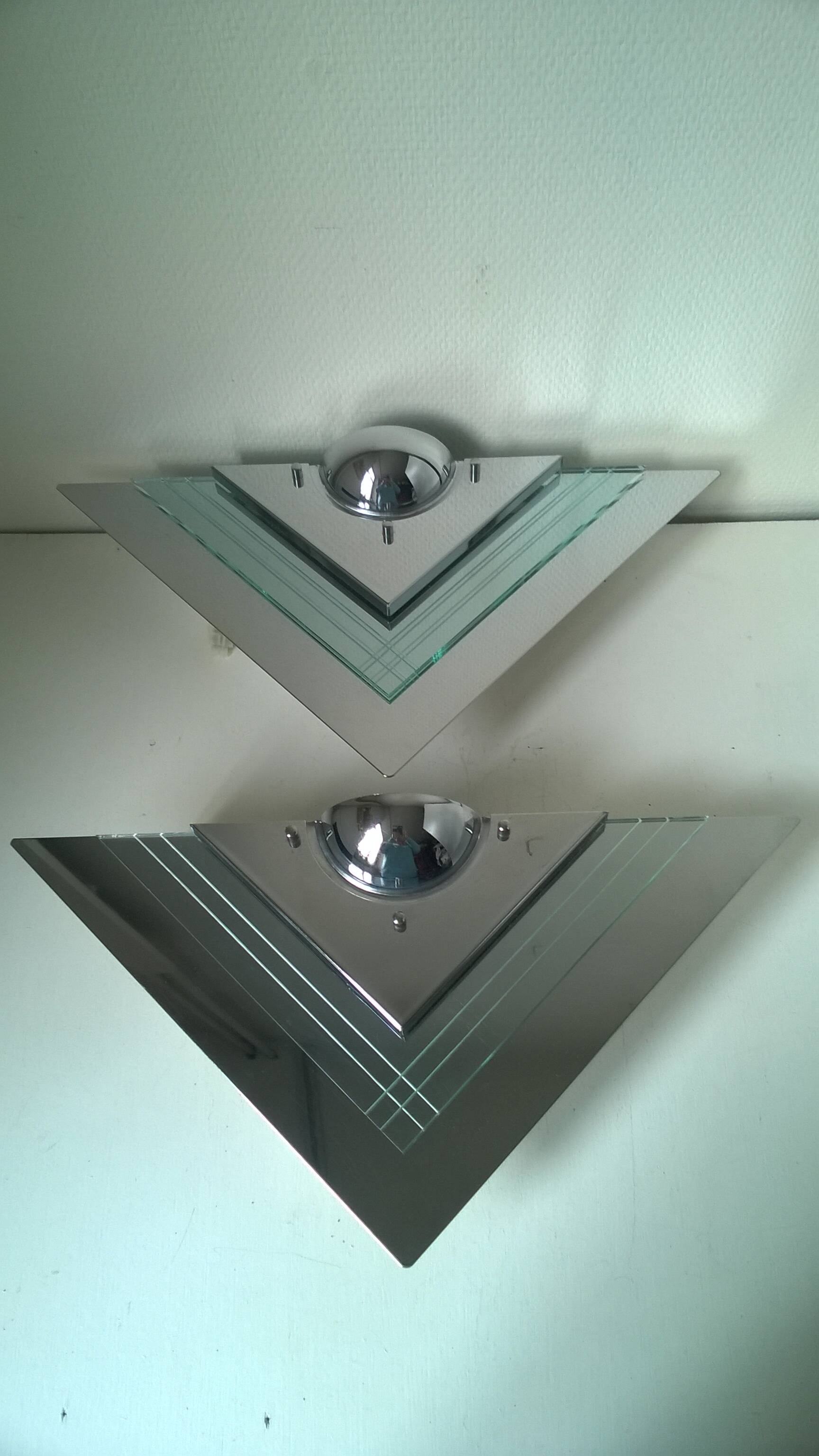 Pair of vintage wall lights -Franz Hustadt c.1980