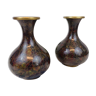 Paire de vases en emaux cloisonné