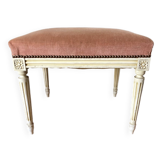 Louis XVI style stool, pink velvet