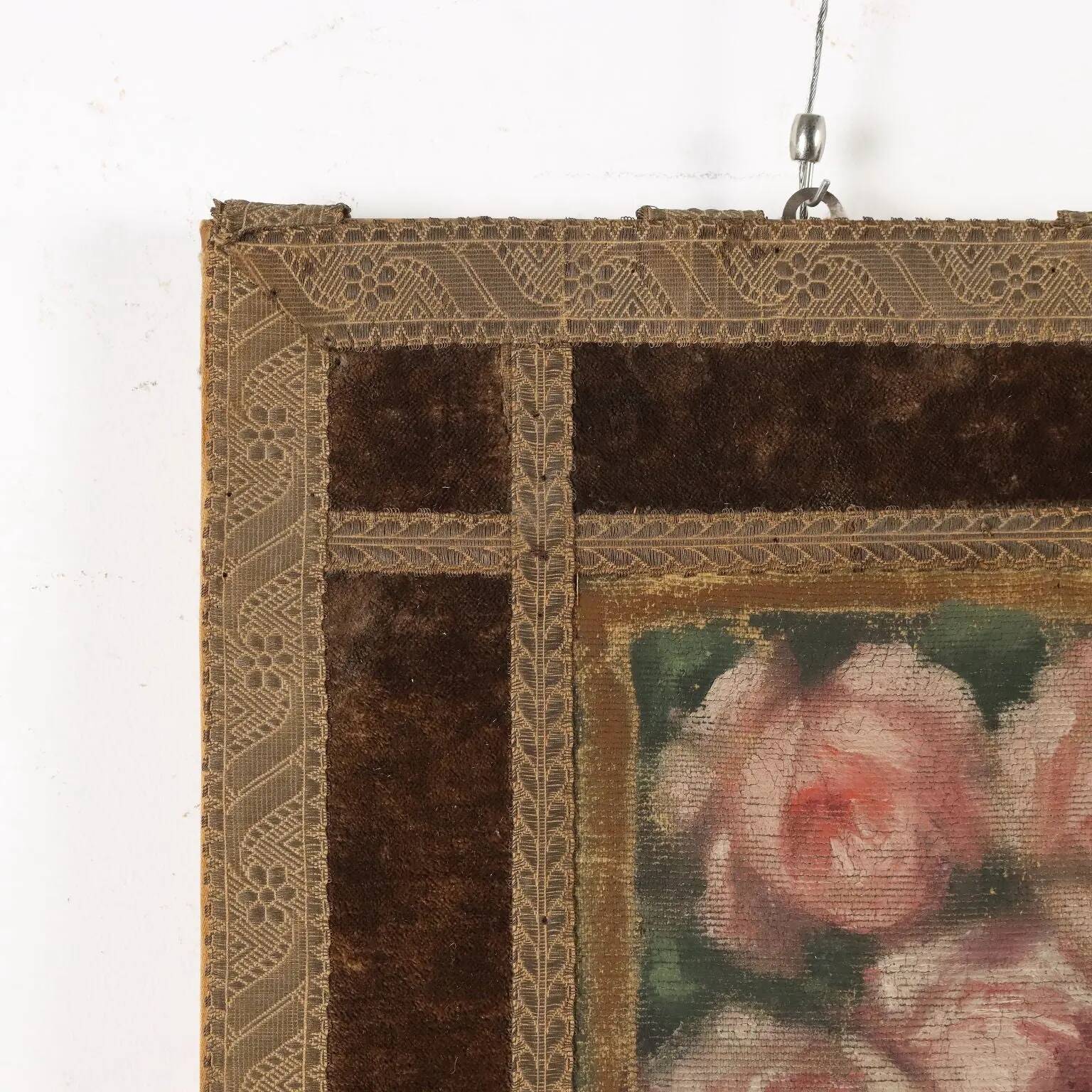 Old painting on canvas with a religious theme from the 19th-20th century.