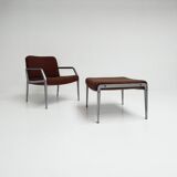 Rare armchair with footstool attributed to Gispen, 1960s