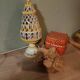 Vintage night light in perforated terracotta - Hand-painted