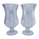 Pair of tall clear glass candlesticks from the early 20th century