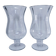 Pair of tall clear glass candlesticks from the early 20th century