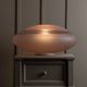 XXL pink Murano glass table lamp with white metal base, postmodern Memphis style, Italian 1980s
