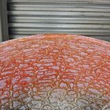 Antique orange German Art Deco WMF Ikora glass pendant lamp 1930