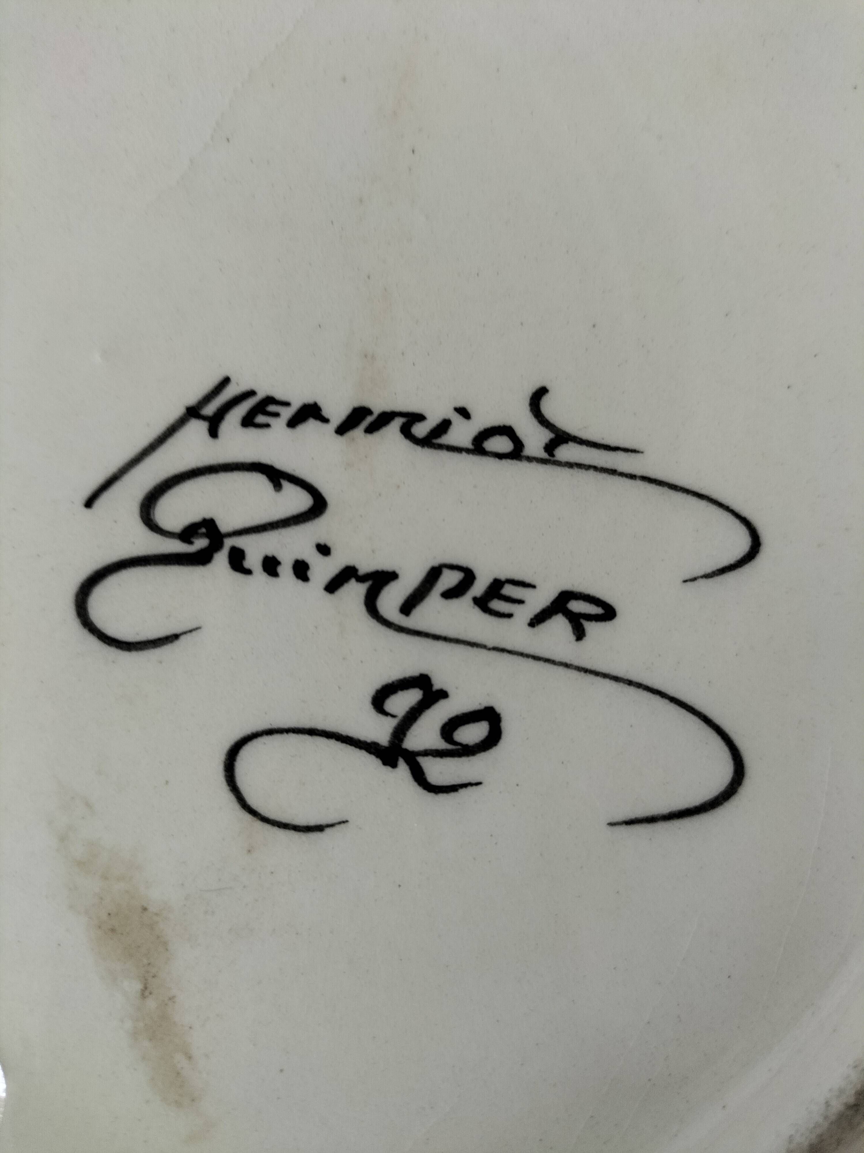 Henriot Quimper Plate – Portrait of a Breton Woman from the Aven Region – Earthenware