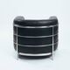 Zanotta onda black leather lounge chair, Italy 1980s