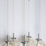 Lustre cascade à 6 gouttes d'eau en verre fumé léger 1960