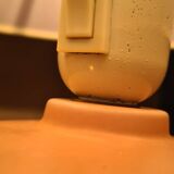 pair of 1970s lamps in matte pink ceramic and off-white lampshades, new inte