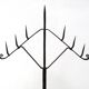 Large 7-arm wrought iron tripod candle holder, 1950s