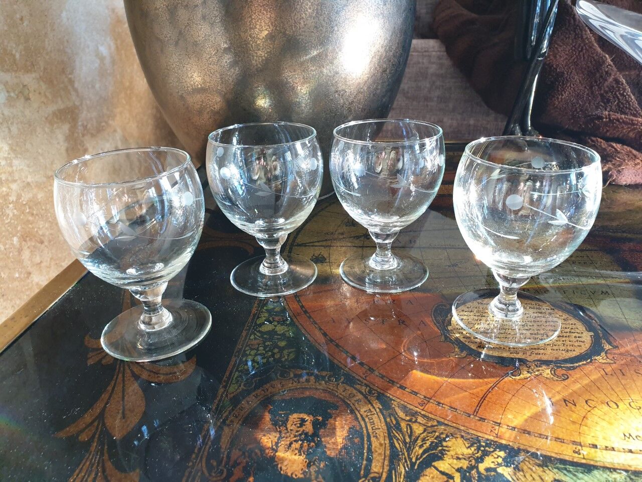 Antique engraved glasses