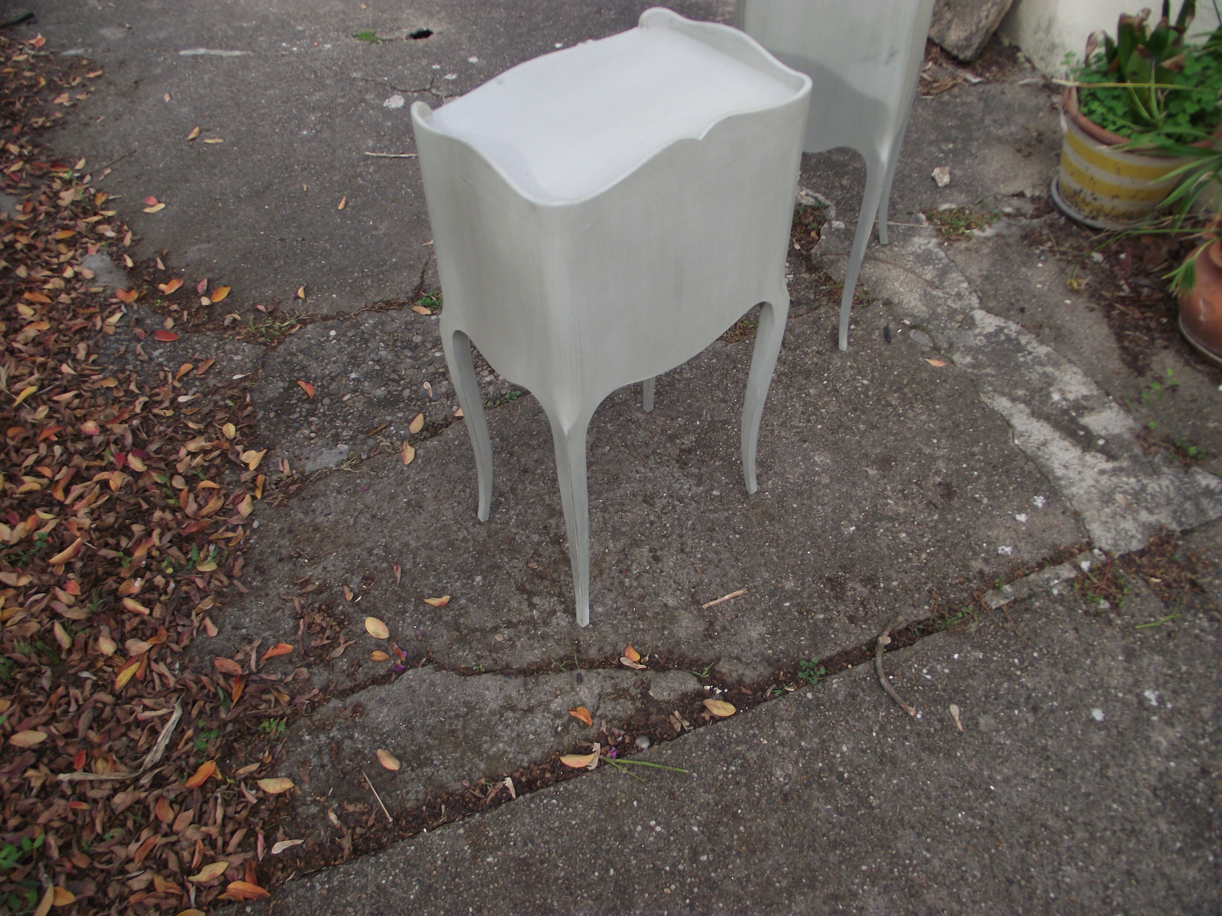 Pair of painted louis xv style bedside tables