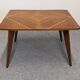 Modernist coffee or side table in oak marquetry, France 1960.