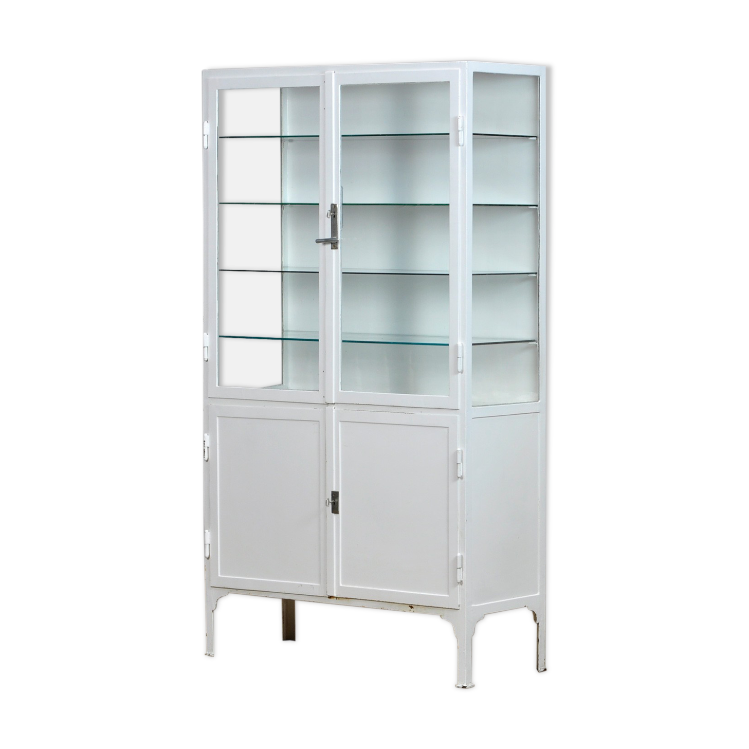 Medical iron and glass cabinet, 1940s
