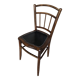 Bistrot chair turned wood & seat skai black vintage
