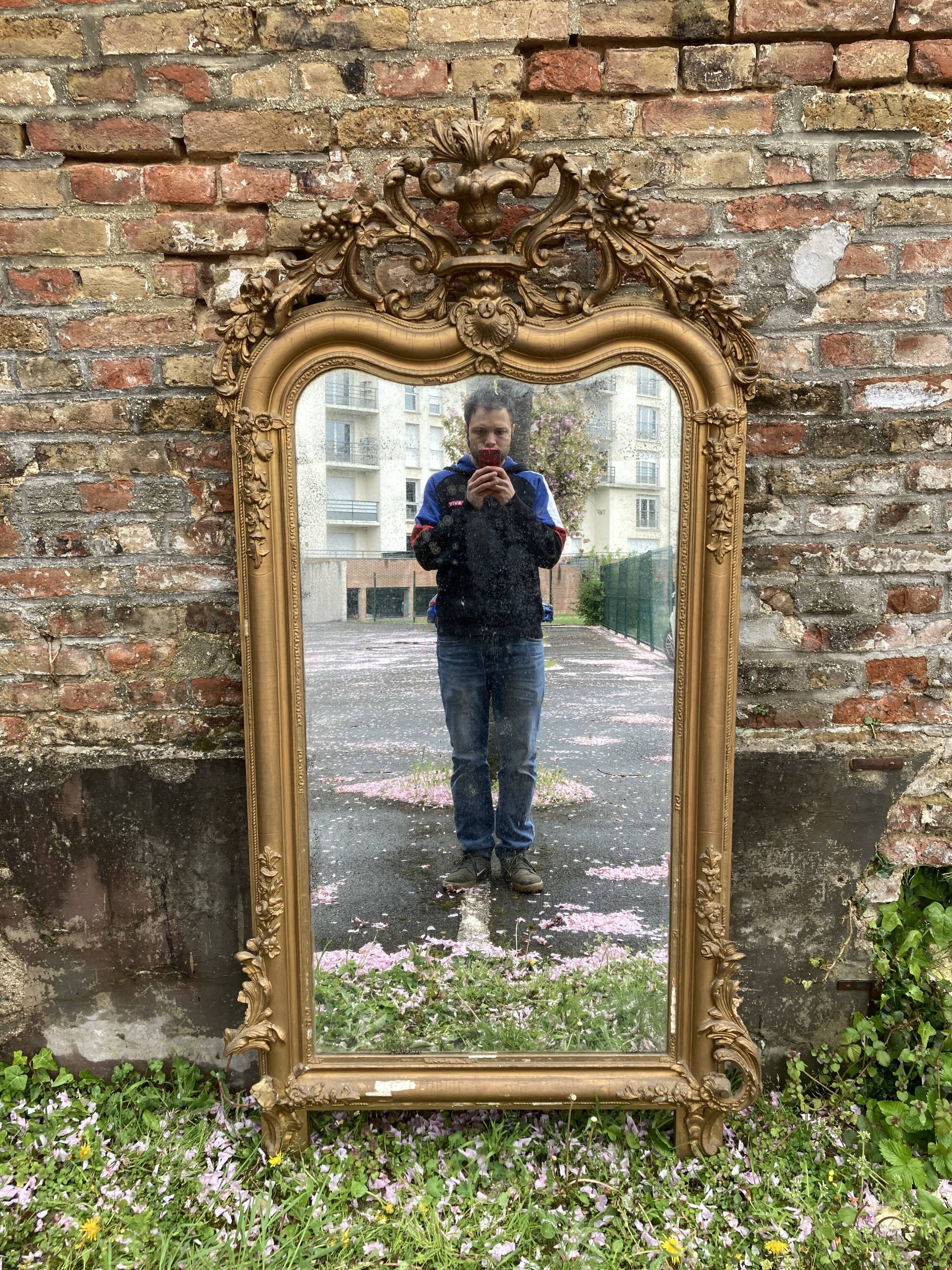 Old mirror rocaille style 178 x 96cm
