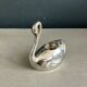 Set of 6 silver-plated swan candle holders