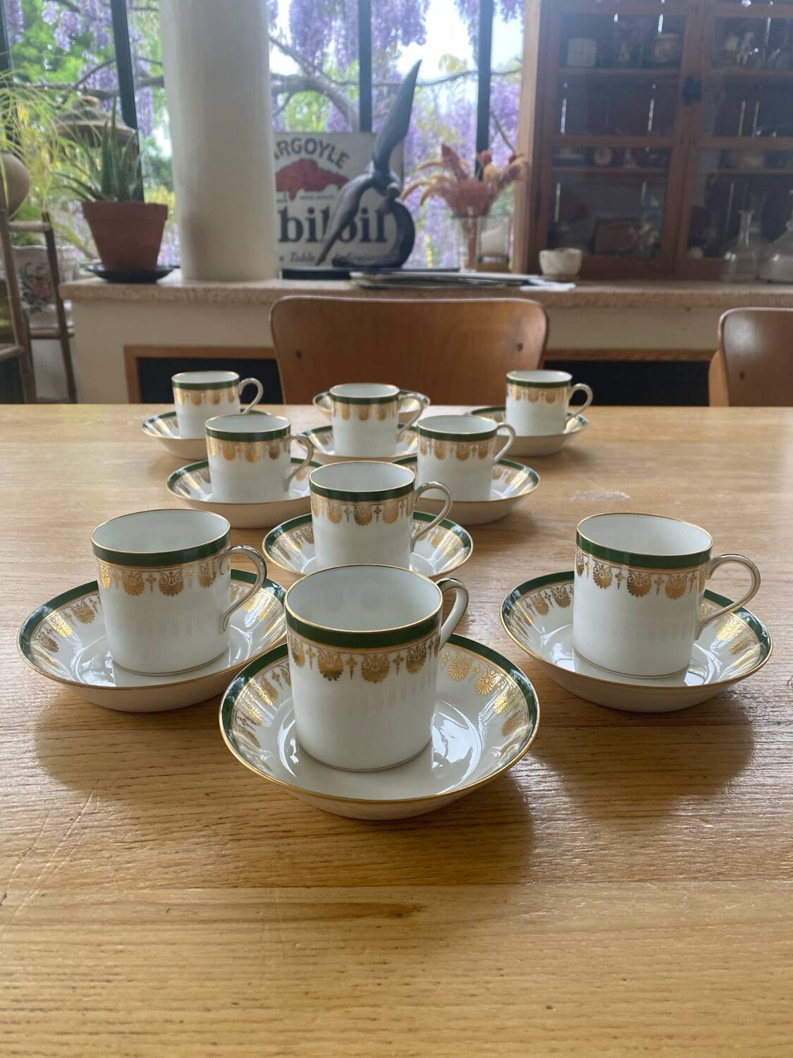 Coffee service 11 cups 12 saucers manufacture w. guerin et cie, paris