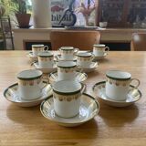 Coffee service 11 cups 12 saucers manufacture w. guerin et cie, paris
