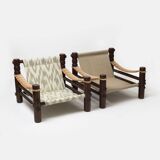 Set of 2 lounge chairs and coffe table model 'Bjorn' by Aleksander Kuczma, Poland, 1970s