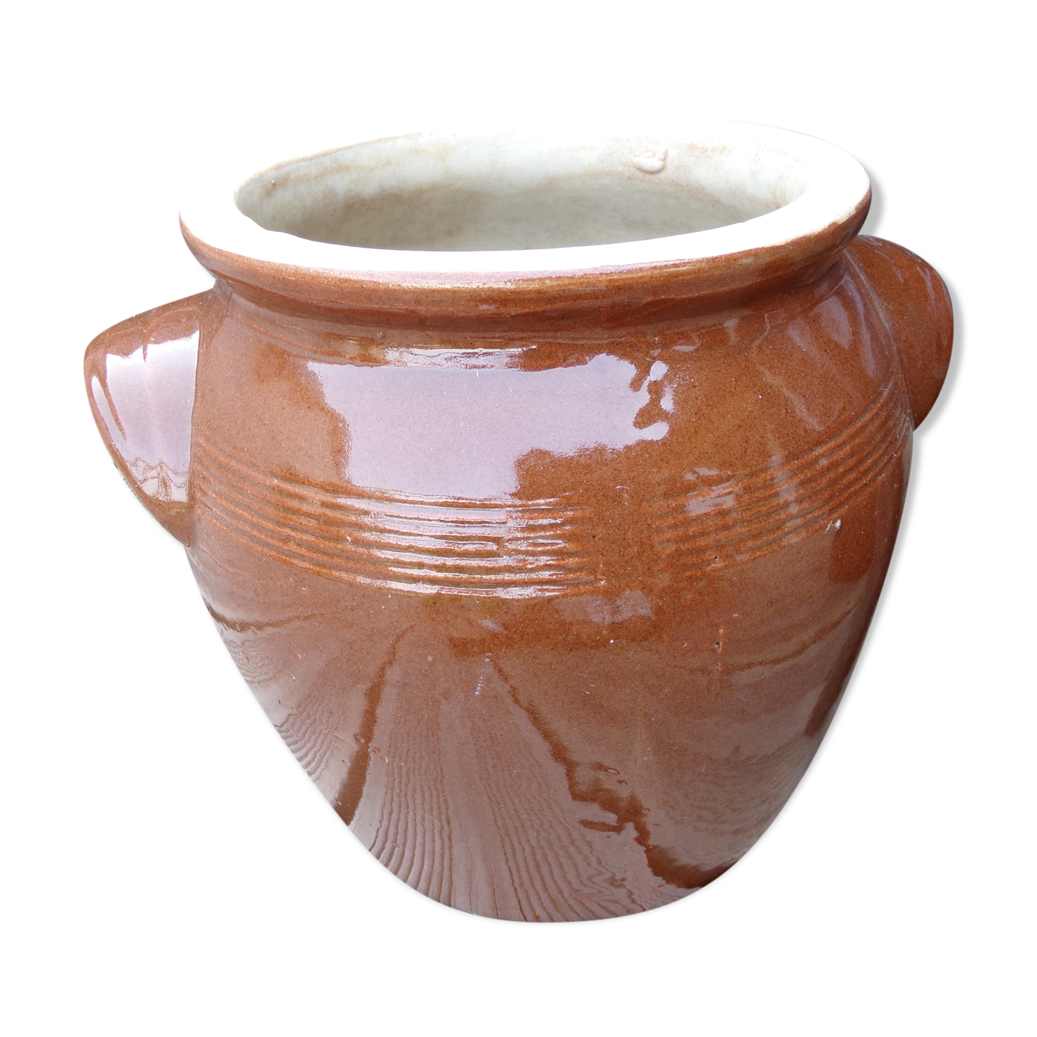 Glazed stoneware grease pot
