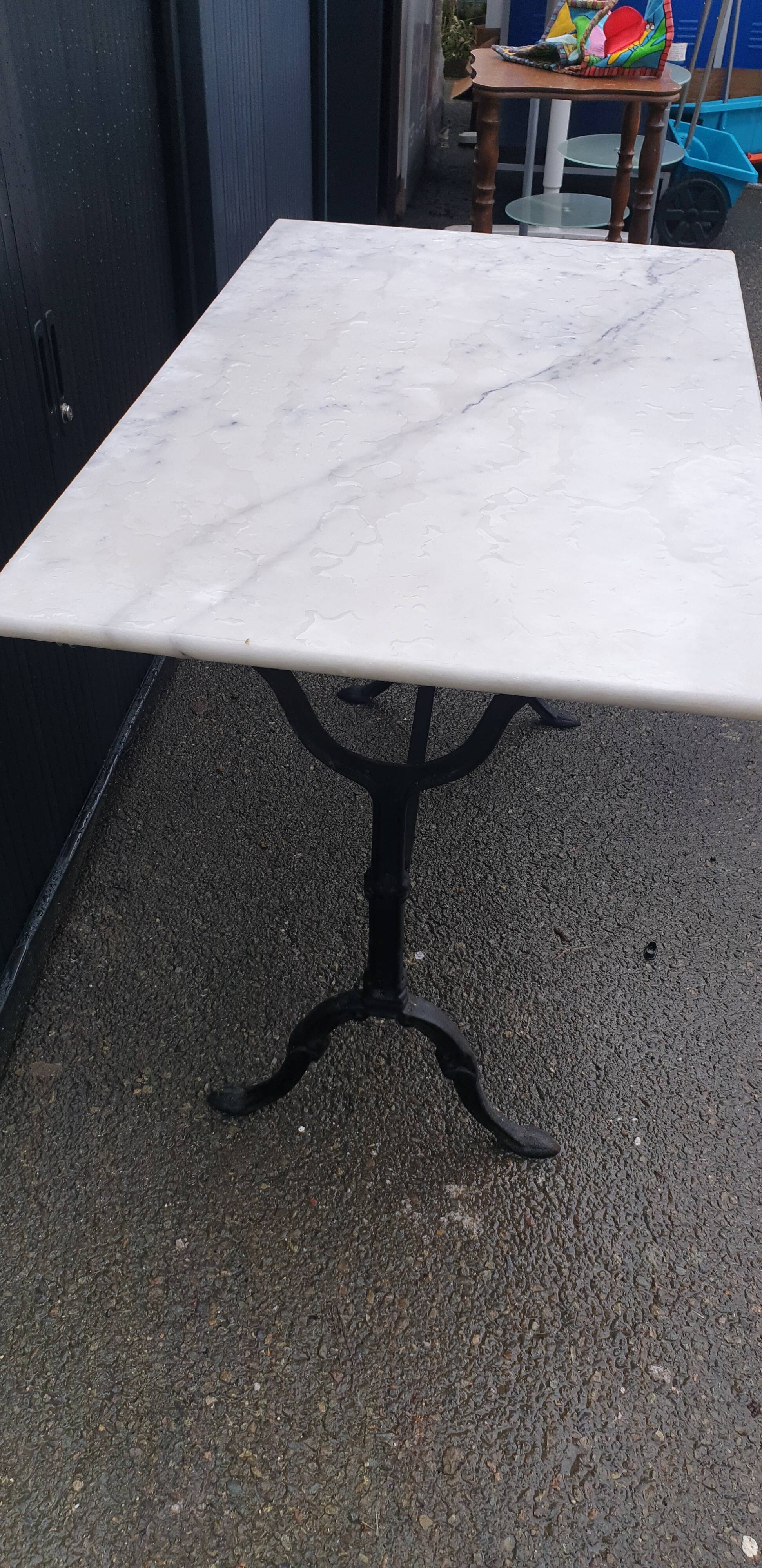 Cast iron and marble bistro table